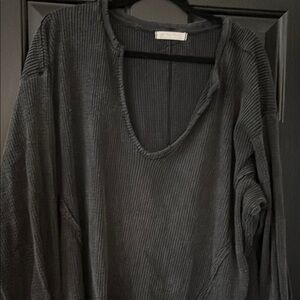 FP We the Free Women's charcoal Ribbed Top